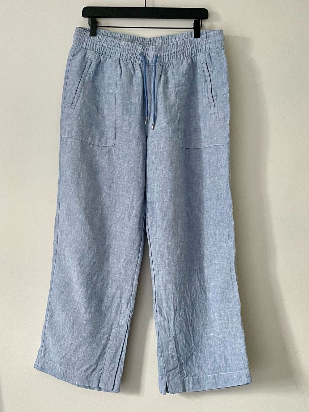 Athleta Cabo Linen Chambray Wide Leg Pants Petite